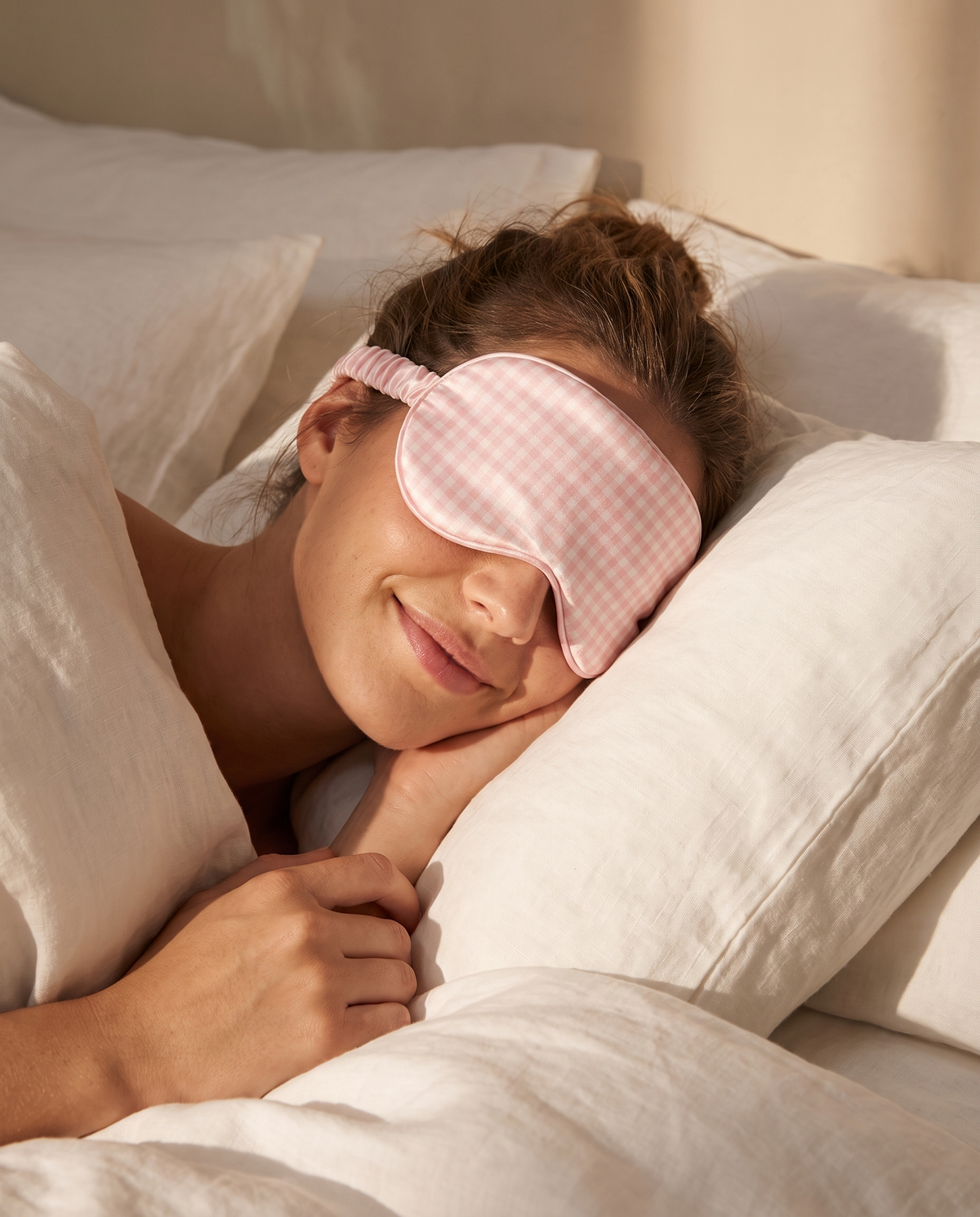 Masque de nuit en soie - Ysia Rose vichy