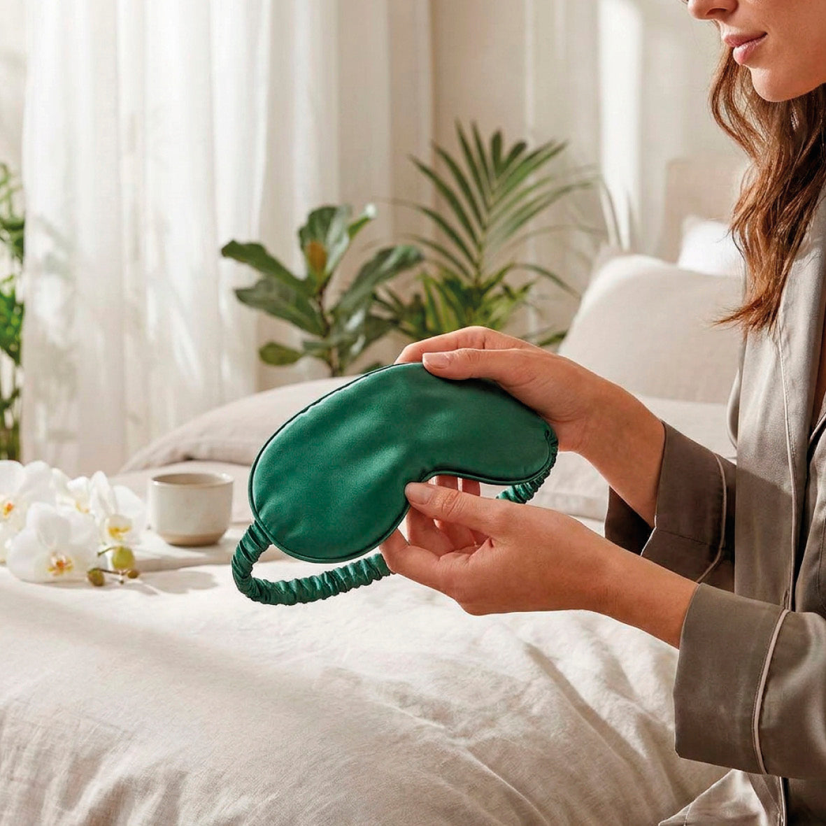 Silk sleep mask - Ysia Sage Green