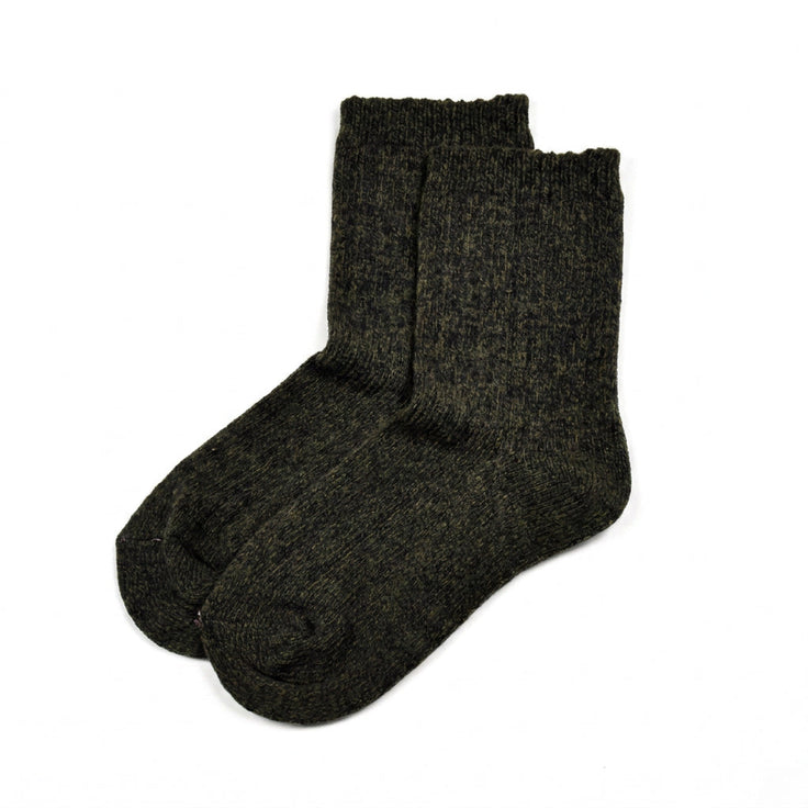 Chaussettes en laine Mélange - Vert foncé