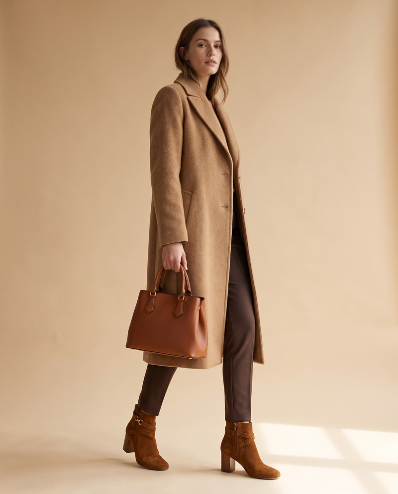 Boots MORDUE cognac portées, silhouette complète