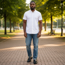 André NAYPORT Noir black smooth leather penny loafers for men with a refined design and comfortable fit.