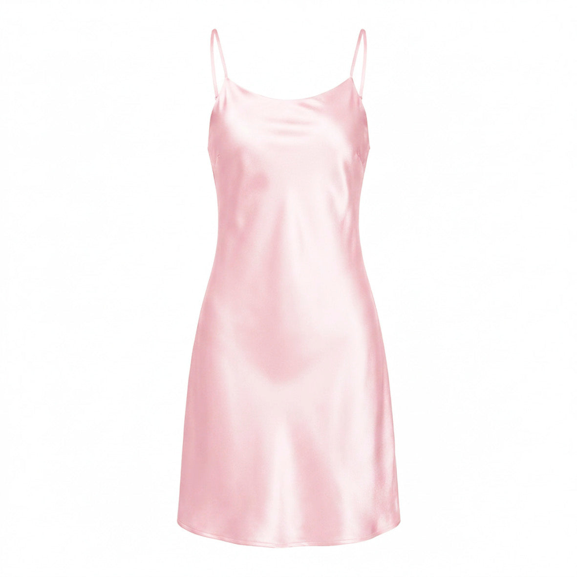 Short silk nightdress - Selèna Light Pink