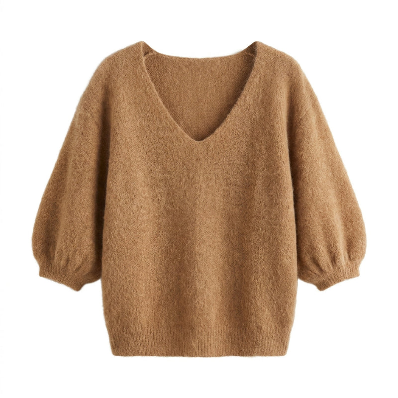 QUIETUDE - BABY ALPAGA MELANGE - CAMEL - TU - PULL