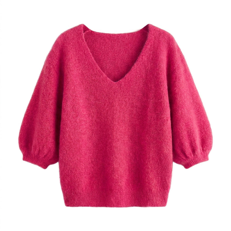 QUIETUDE - BABY ALPAGA MELANGE - FUCHSIA - TU - PULL