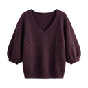 QUIETUDE - BABY ALPAGA MELANGE - PRUNE - TU - PULL