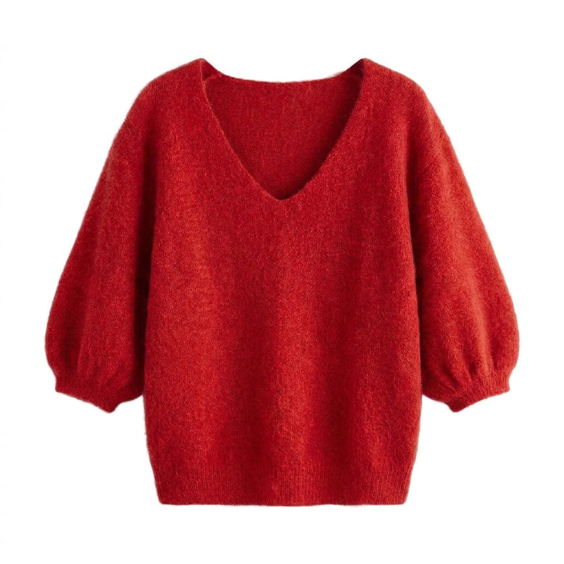 QUIETUDE - BABY ALPAGA MELANGE - ROUGE - TU - PULL