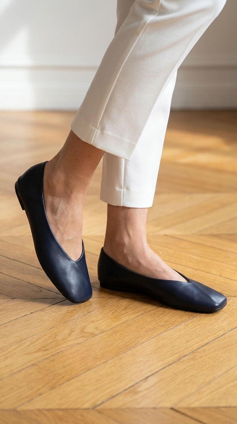 RENATE marine ballerine portée - André
