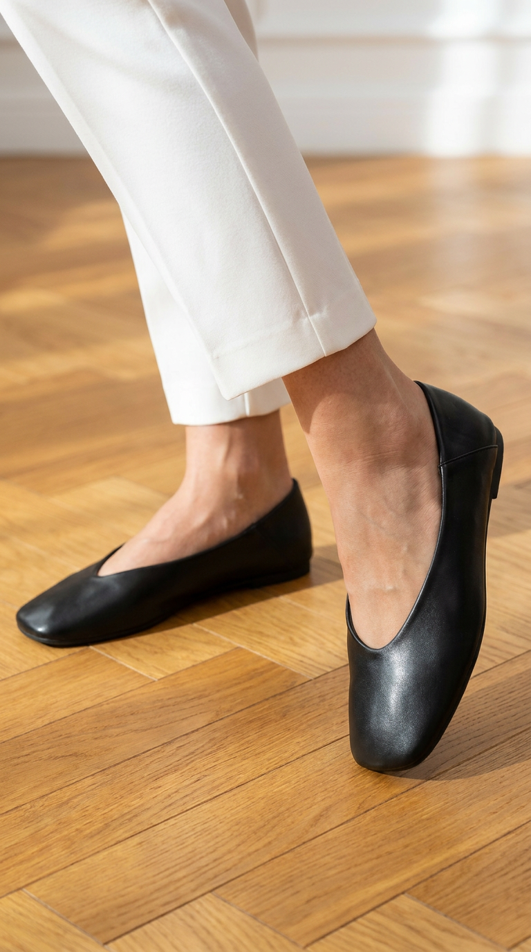 RENATE noir ballerine portée - André