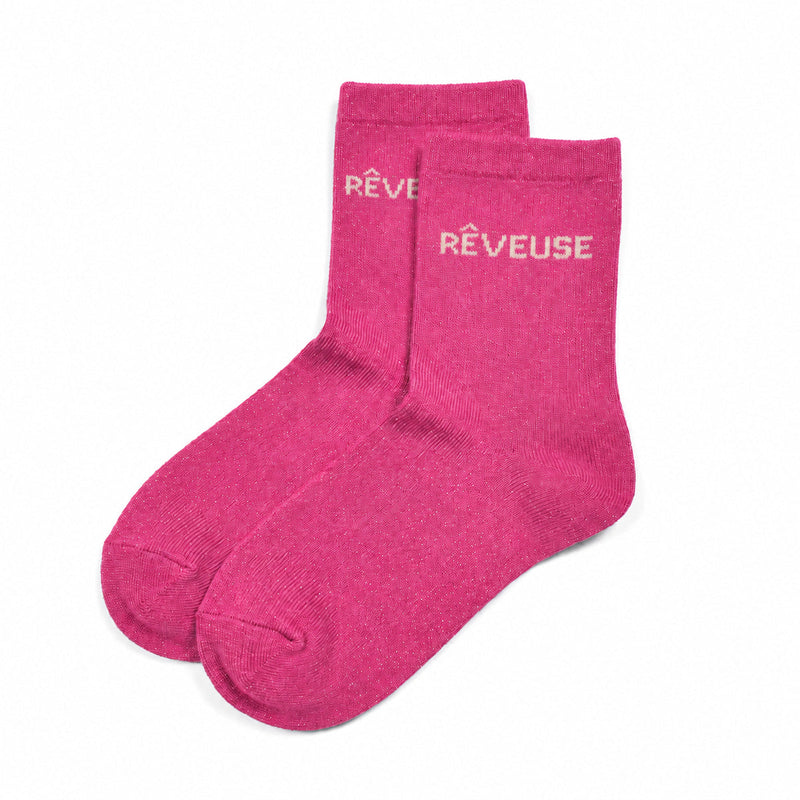 Chaussettes à paillettes Rêveuse - Fuchsia