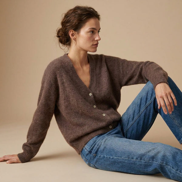 SERAPHINE - MELANGE LAINE ET CACHEMIRE - CHOCOLAT - TU - GILET