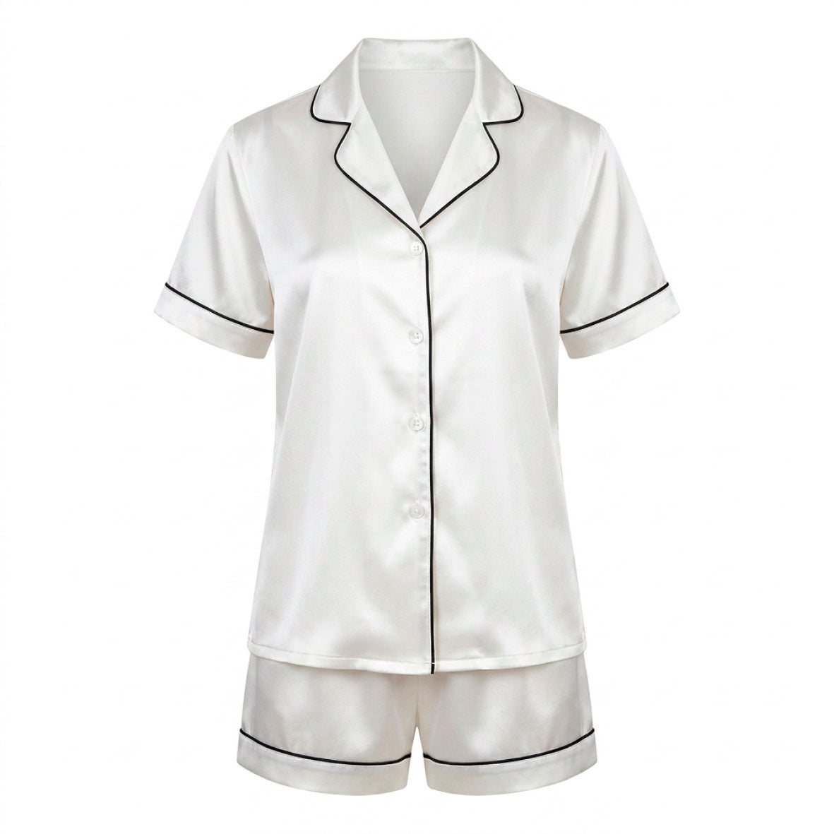 Short silk pajama set - Maëlla White