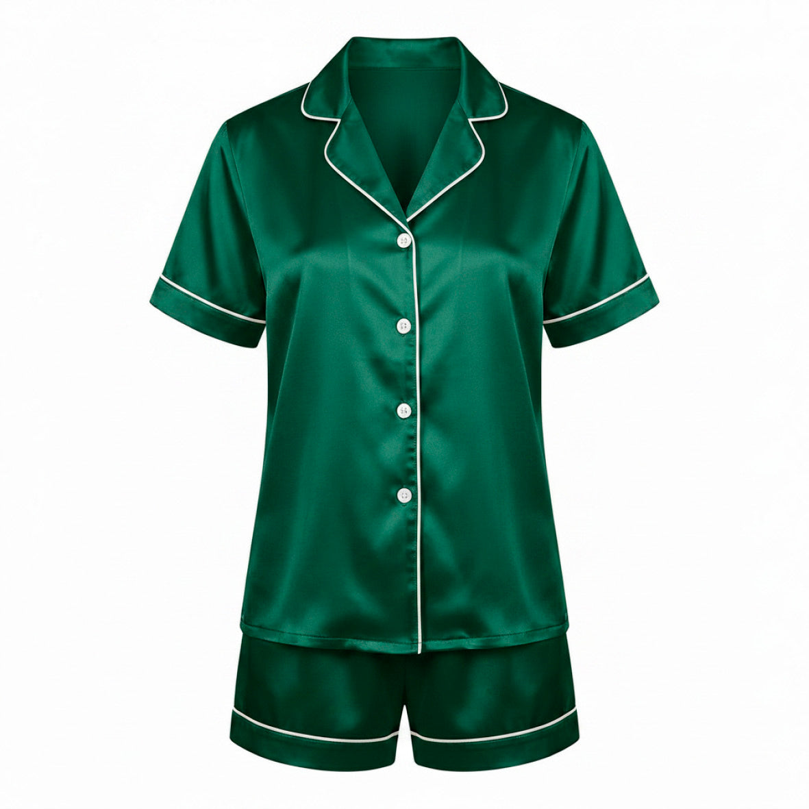 Silk short pajama set - Maëlla Sage green