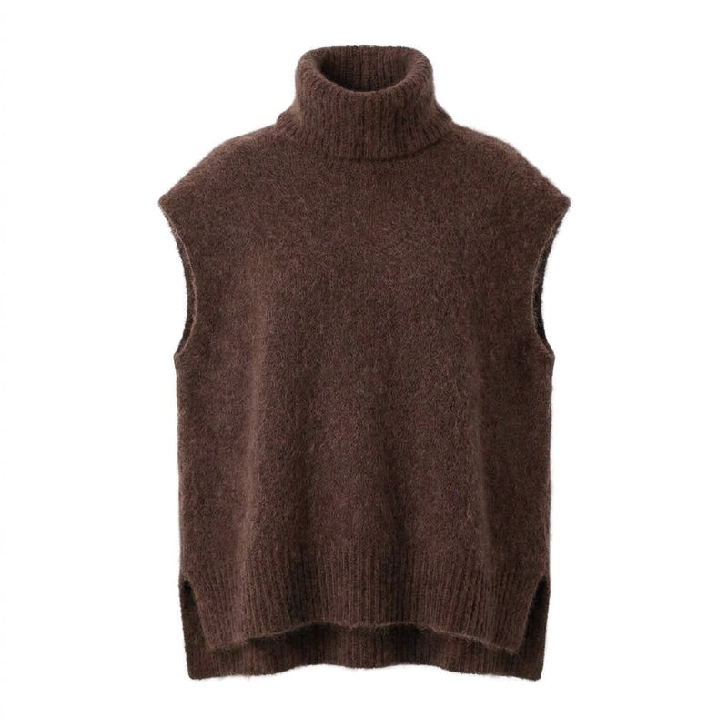 SOLENNE - MELANGE KID MOHAIR ET LAINE - CHOCOLAT - TU - PULL
