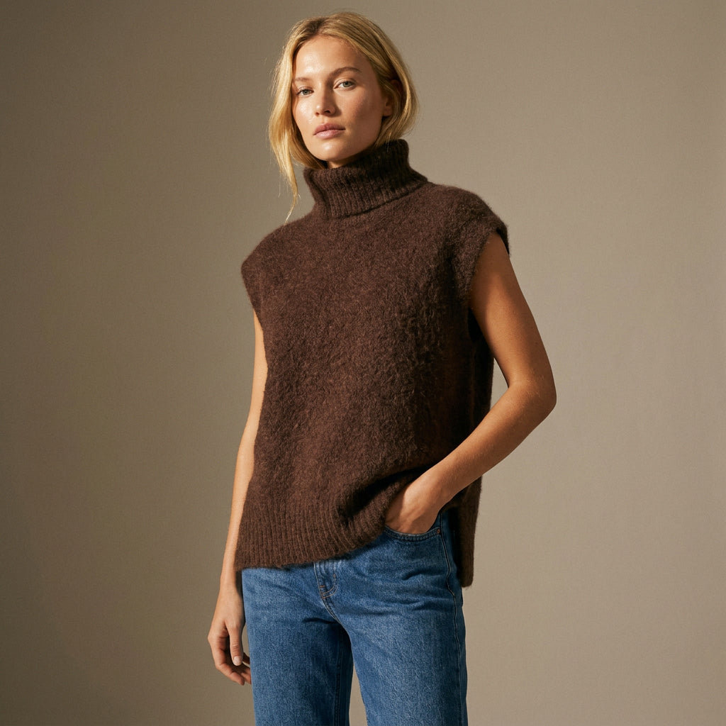 SOLENNE - MELANGE KID MOHAIR ET LAINE - CHOCOLAT