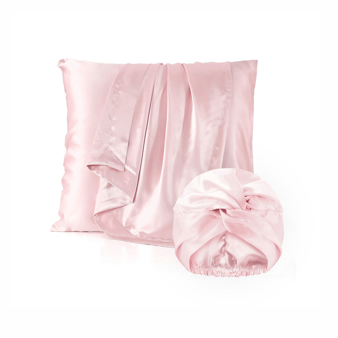 Silk pillowcase + sleep bonnet - Lunéia Light Pink