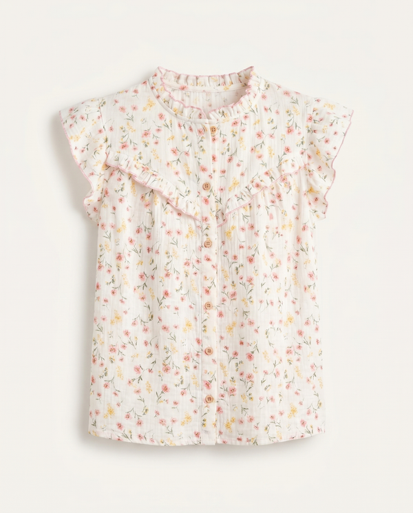 TILDE BLANC/ROSE - BLOUSE