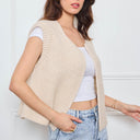 GILET TRICOT SANS MANCHES THEOLINE ÉCRU - André