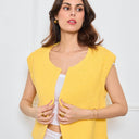 GILET TRICOT SANS MANCHES THEOLINE JAUNE - André