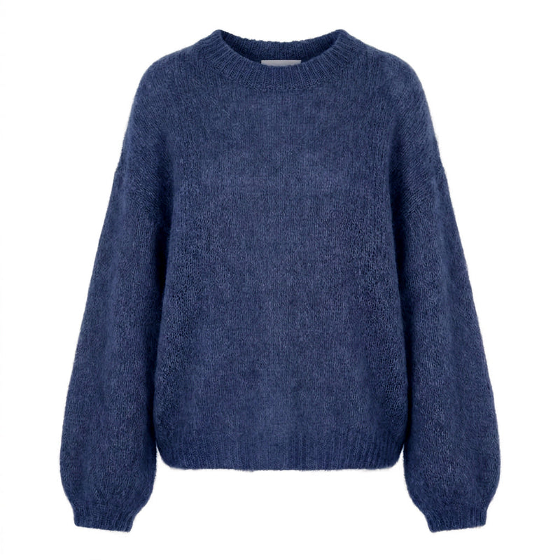 URSOLA - MELANGE KID MOHAIR ET LAINE - MARINE - TU - PULL
