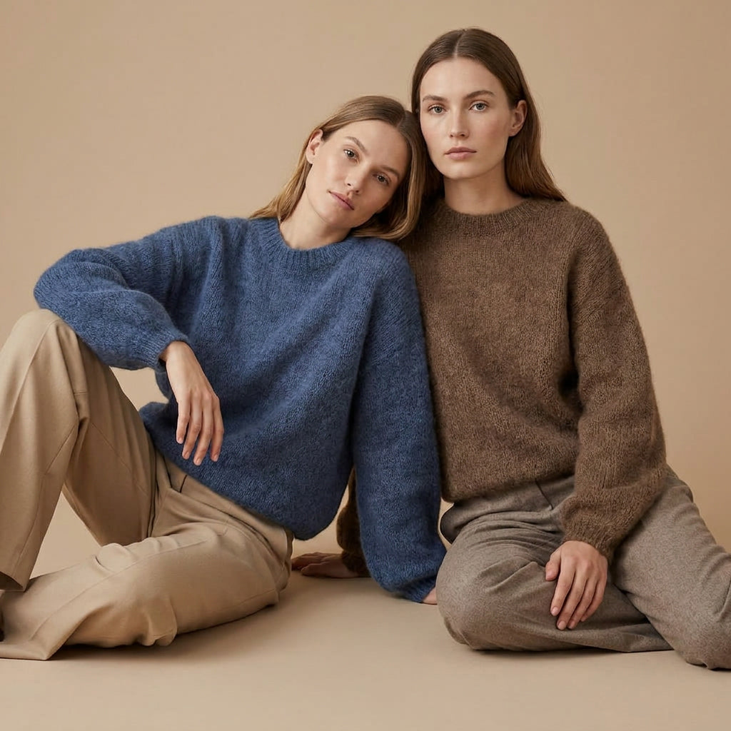 URSOLA - MELANGE KID MOHAIR ET LAINE - MARRON