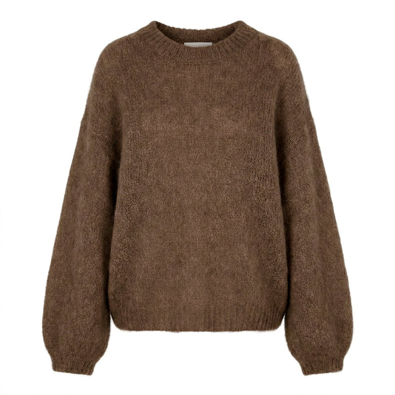 URSOLA - MELANGE KID MOHAIR ET LAINE - MARRON - TU - PULL