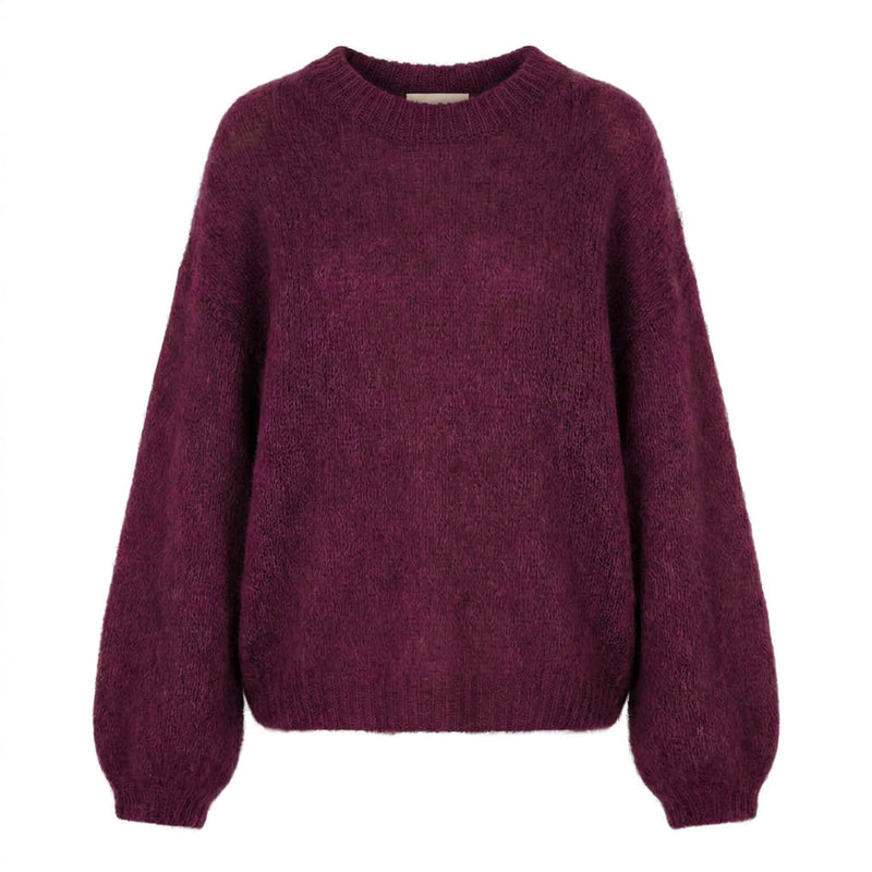 URSOLA - MELANGE KID MOHAIR ET LAINE - PRUNE - TU - PULL