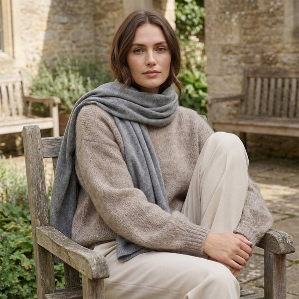 URSOLA - MELANGE KID MOHAIR ET LAINE - TAUPE - TU - PULL