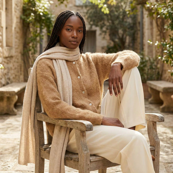 YSADORA - BABY ALPAGA MELANGE - CAMEL - TU - GILET